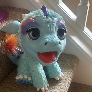 Blue and Purple Action Figure Dragon with Expressive Eyes